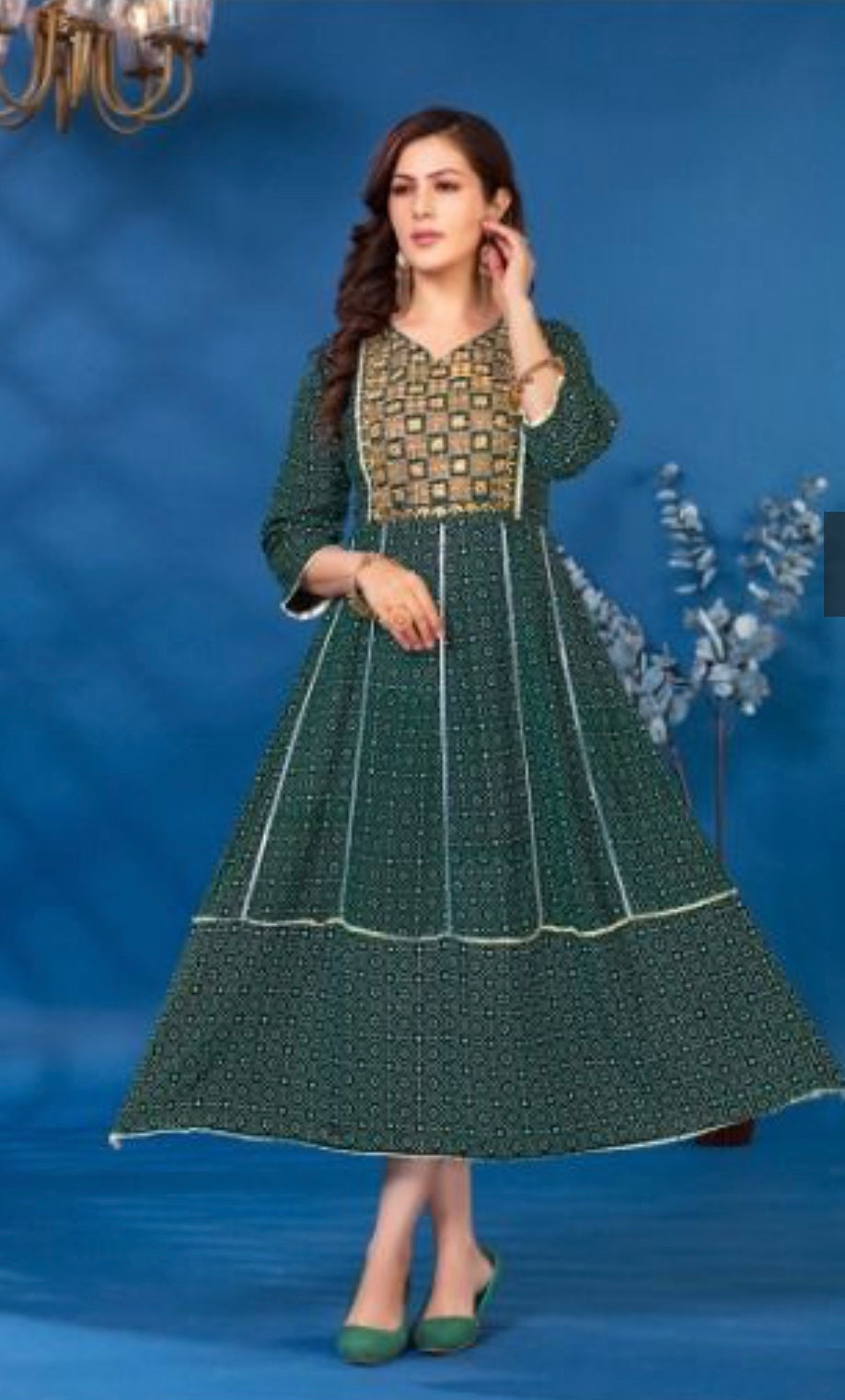 Bandhej Anarkali Kurti