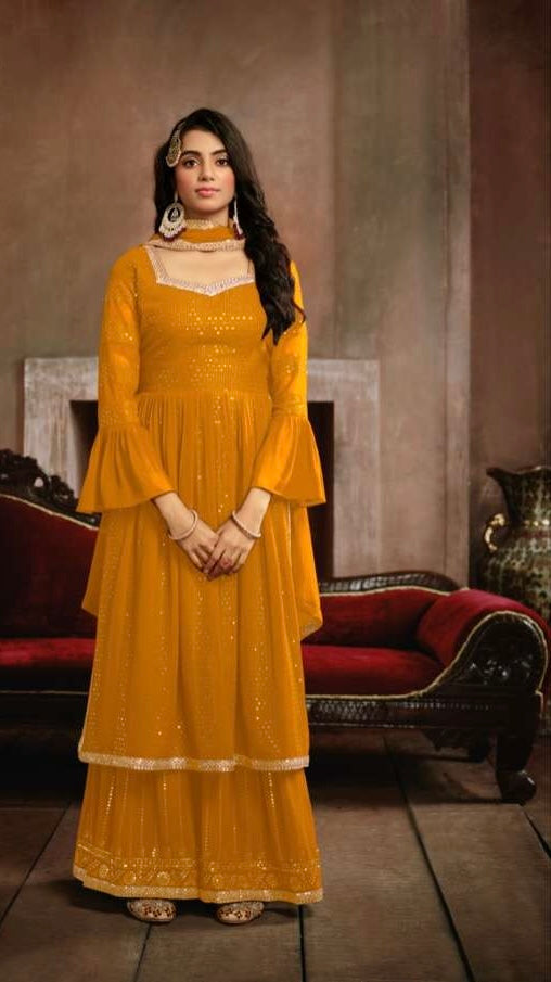 Georgette Sharara Kurta