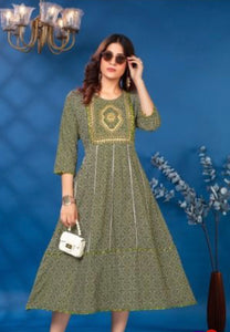 Bandhej Anarkali Kurti