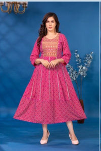 Bandhej Anarkali Kurti