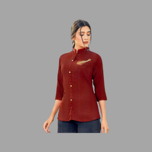 Short  Tunic Top (Maroon)