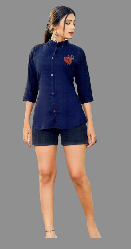 Short Tunic Top ( Navy Blue)