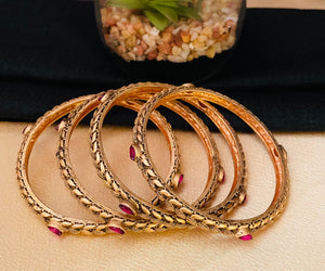 Brass High Gold Finish Kada Bangles