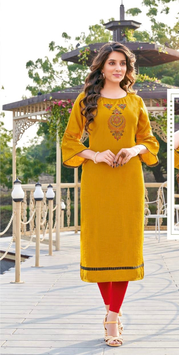 Long Kurti With Bell Sleeves