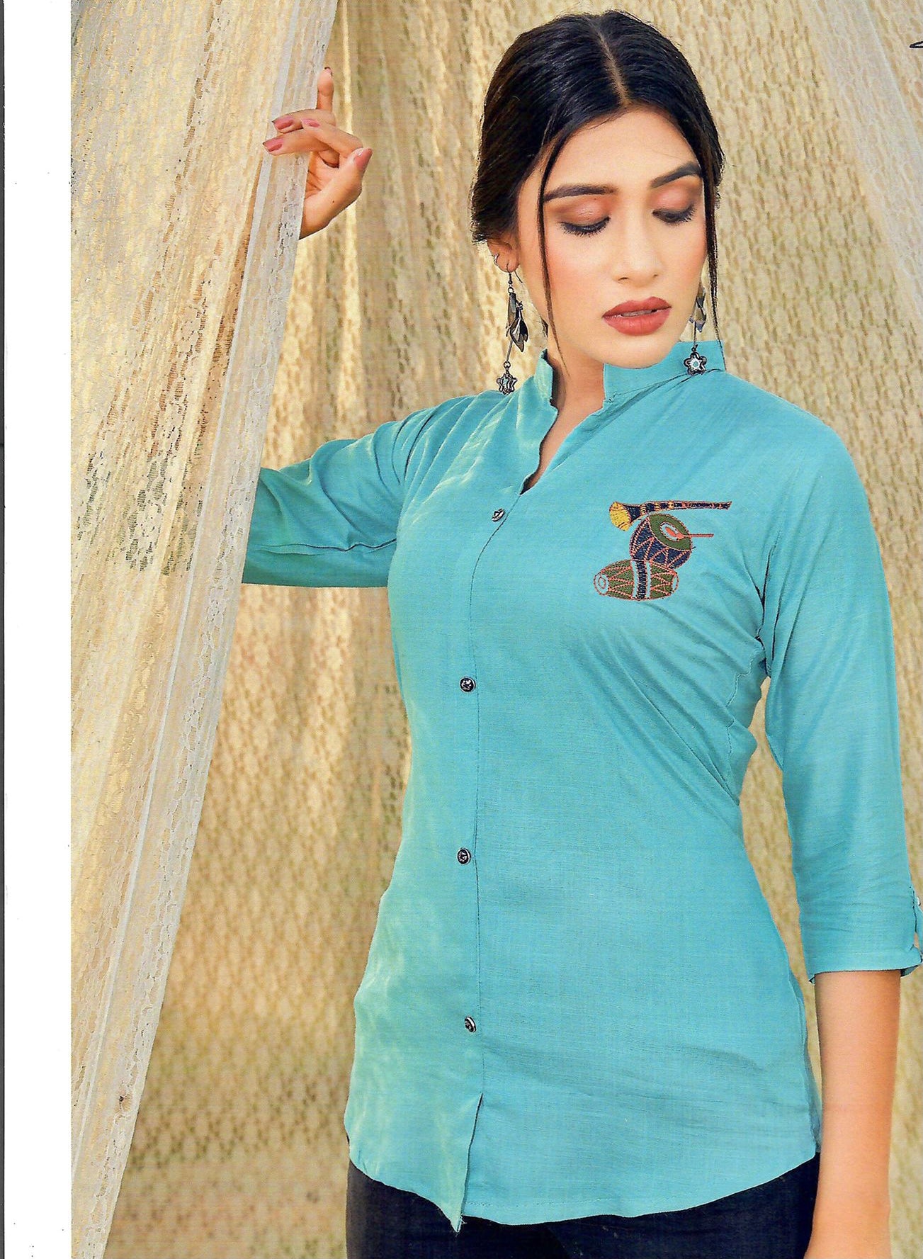 Short Tunic Top ( Ocean Blue)