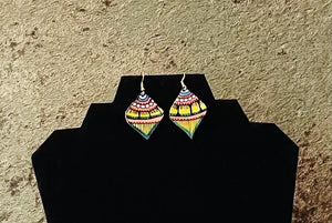 Hand Painted leather earrings