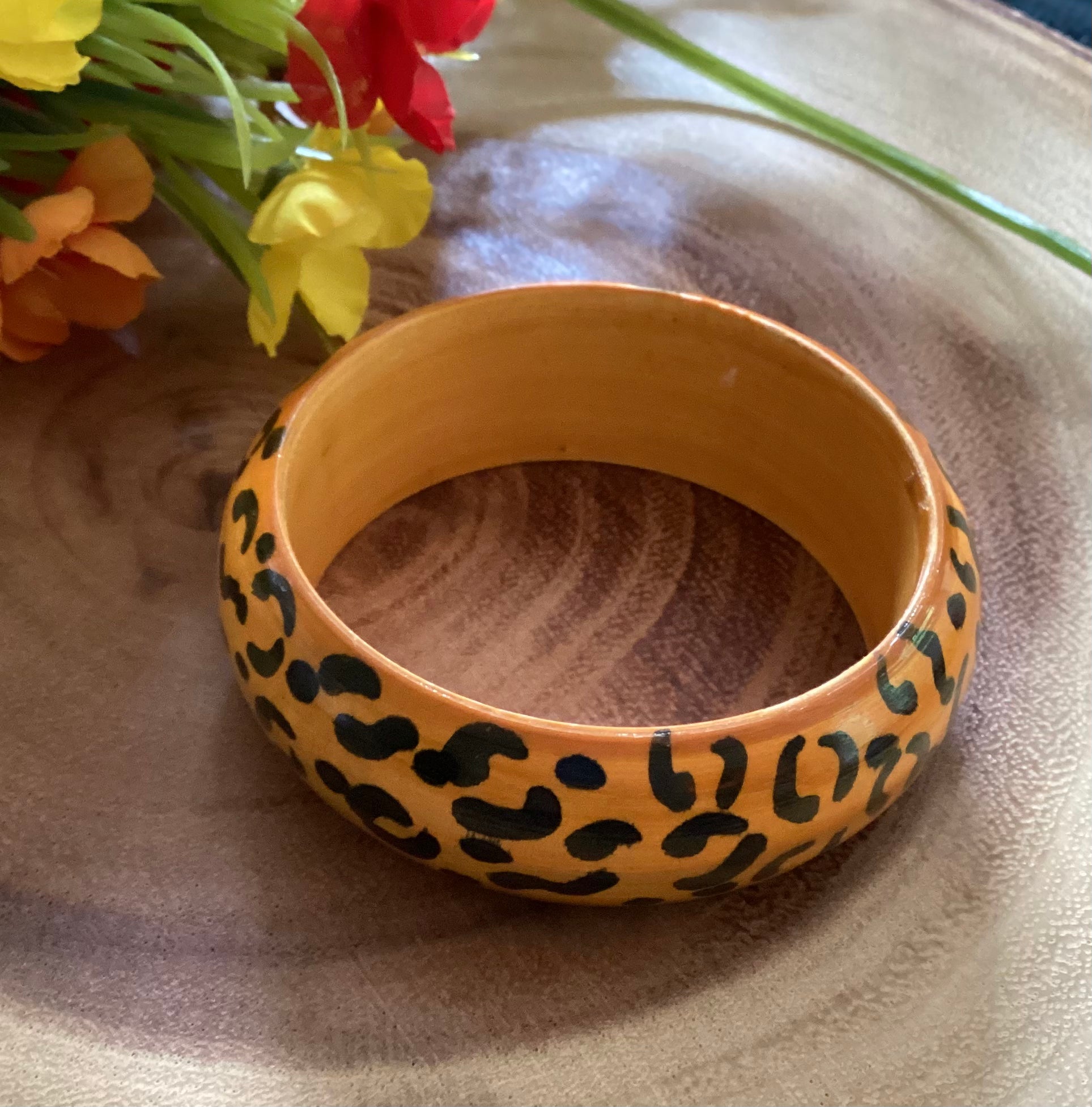 Hand Painted Wooden Bracelet/ Kada