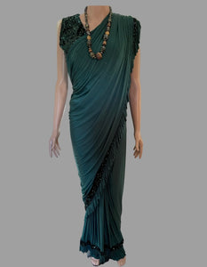 Pre-Stiched Ready to Wear Saree ( Green Color)