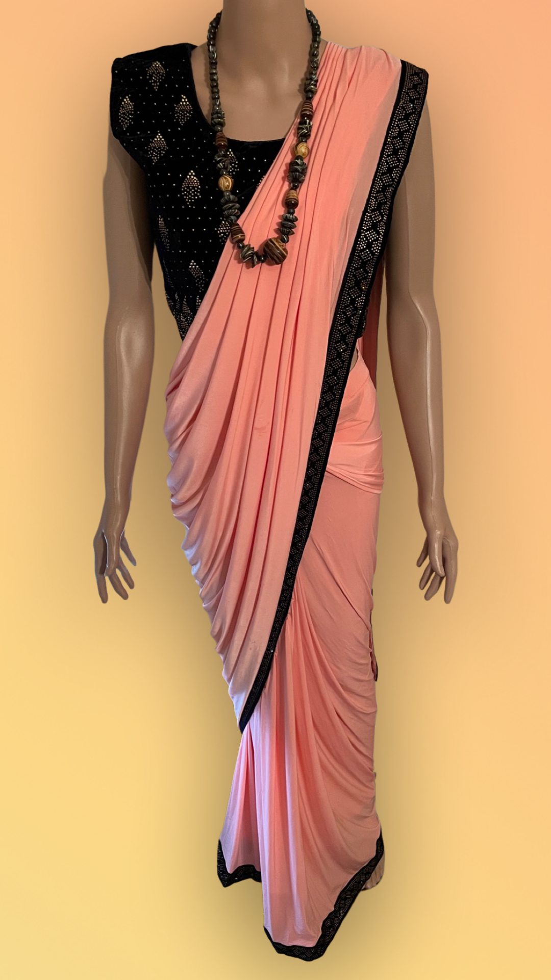 Pre Sticthed Ready to Wear Saree (Peach Color)