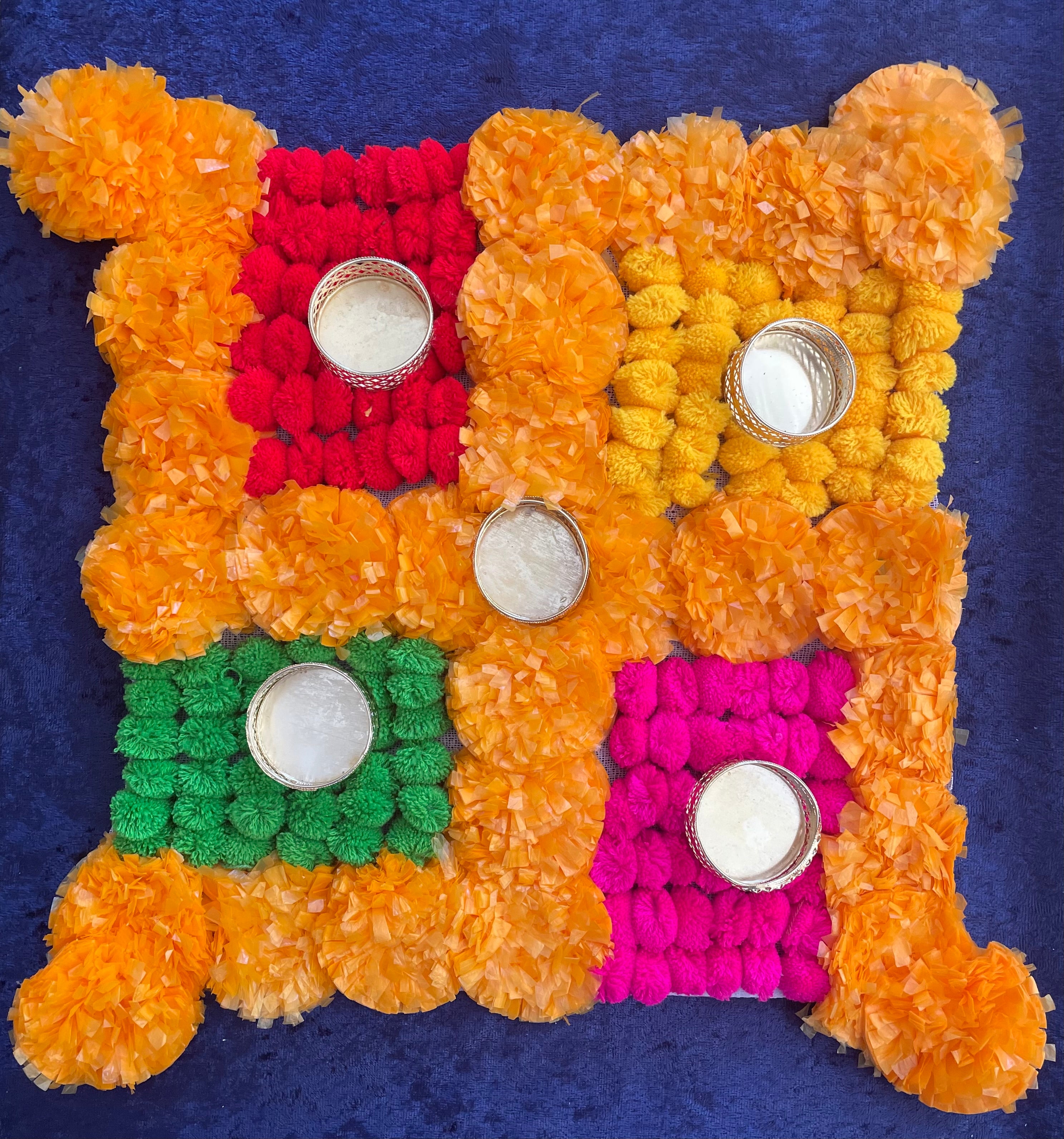 Marigold Rangoli LED Candle Holder