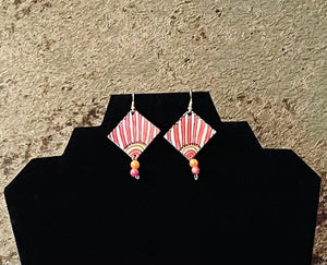 Hand Painted Leather Earrings