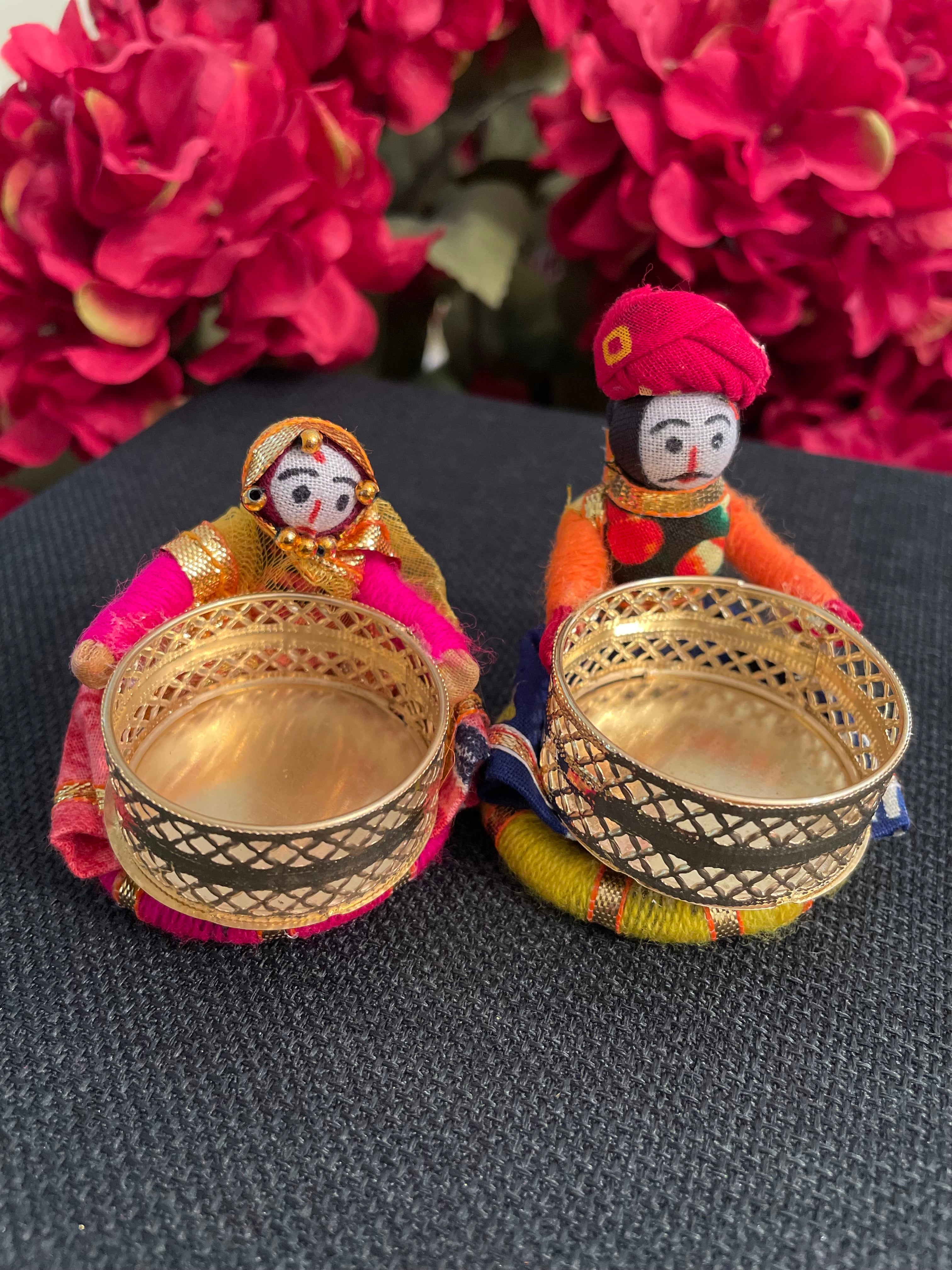 Rajasthani Doll/ Puppet LED Candle Holder Set of 2