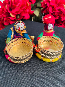 Rajasthani Doll/ Puppet LED Candle Holder Set of 2