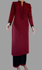 Winter Wear Kurti with Palazzo( Maroon)