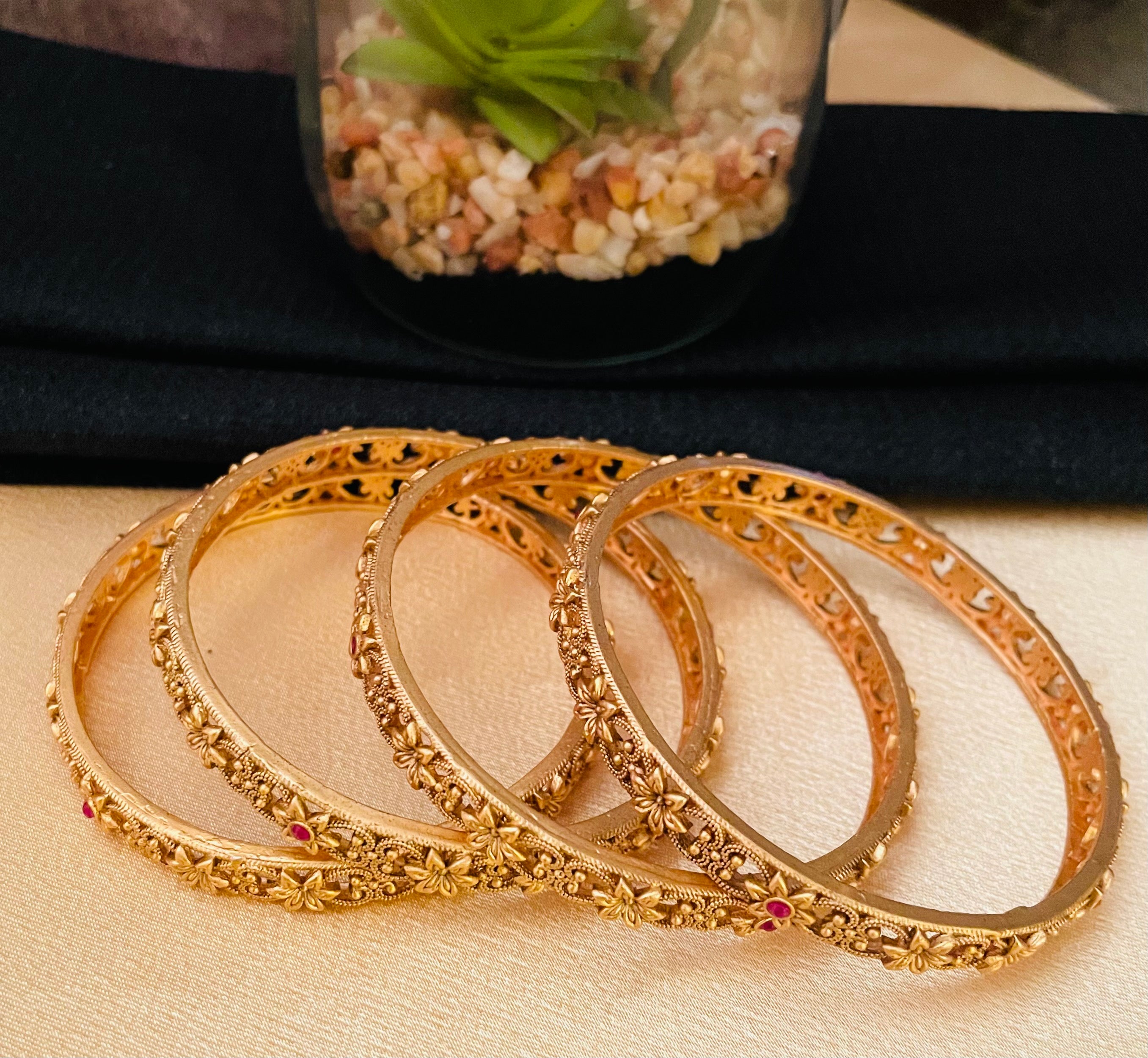 Brass High Gold Finish Kada Bangles