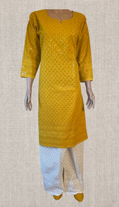 Chikankari Suit with Plazo and Jutti