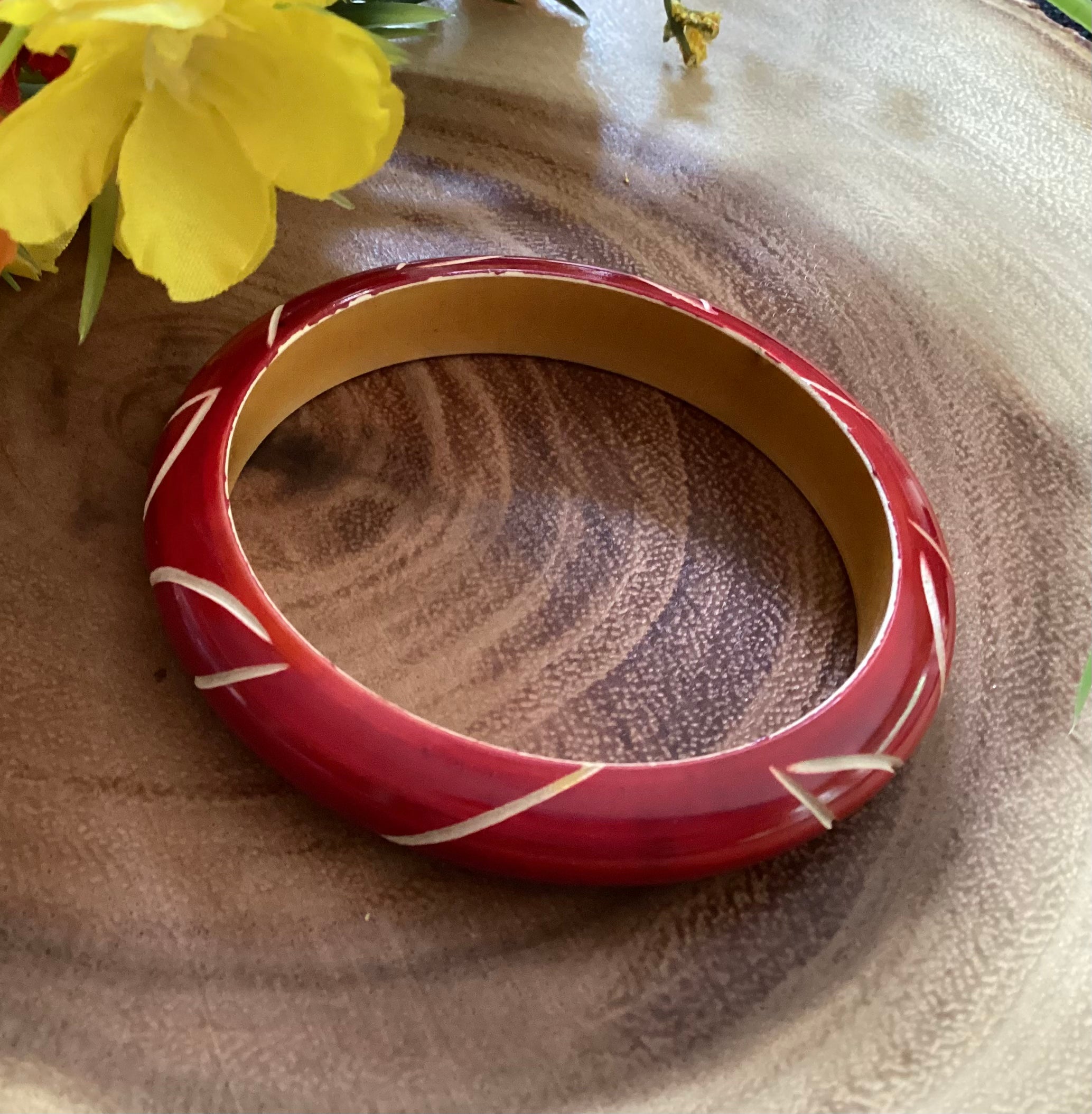 Hand Painted Wooden Bracelet/ Kada