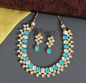 Firoji Kundan Necklace With Earrings