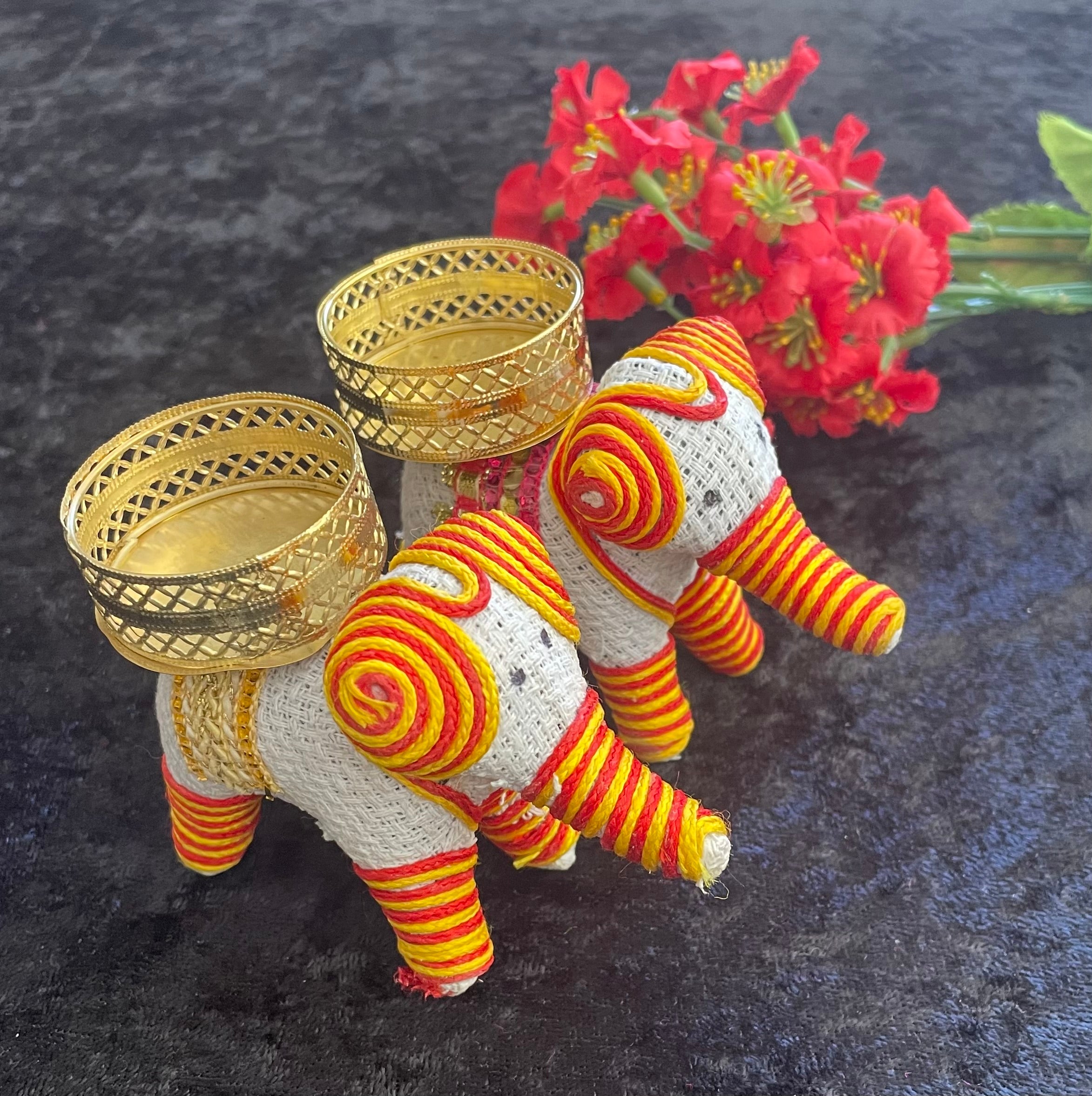 Elephant LED Candle Holder Set of 2