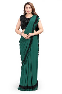 Pre-Stiched Ready to Wear Saree ( Green Color)