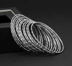 Silver Color Oxridized Bangle  set