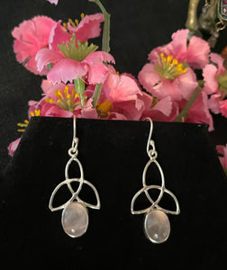 Rose  Color Pure Silver Dangle  Earrings