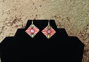 Hand Painted Leather Earrings