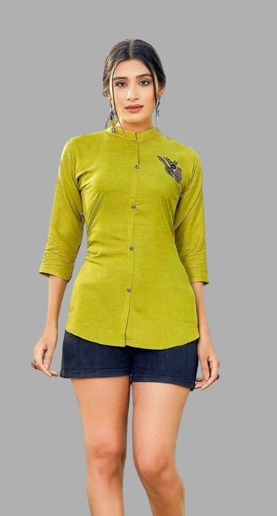 Short Tunic Top ( Lime Green)