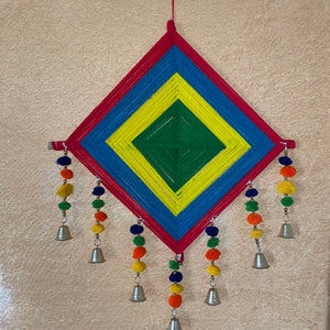 Diamond Shape Kite Hanging With  Pom Pom