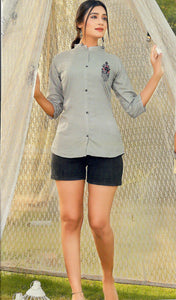 Short Tunic Top ( Grey)