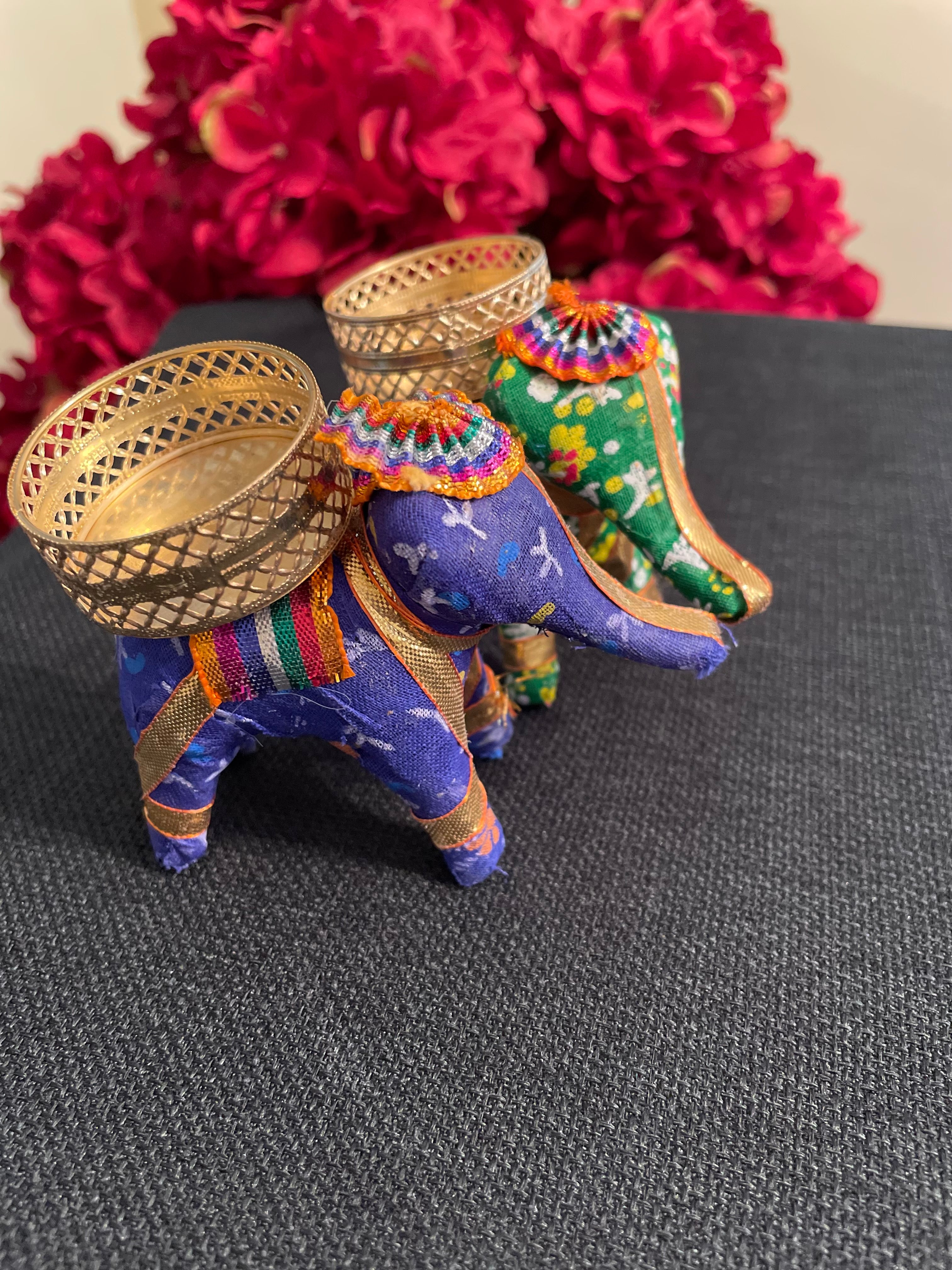 Elephant LED Candle Holder Set of 2