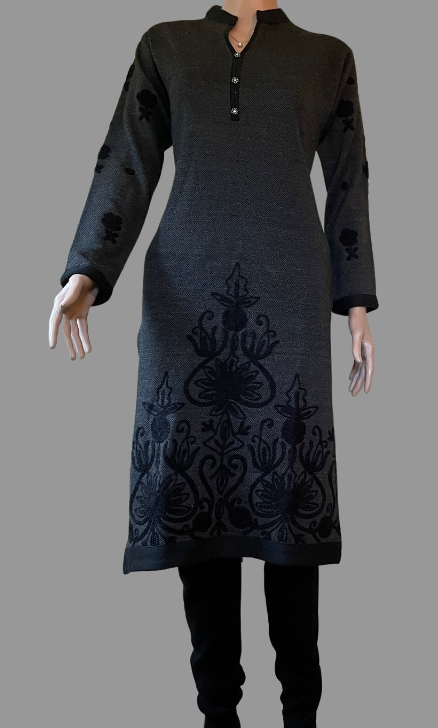 Winter Wear Kurti ( Charcoal)