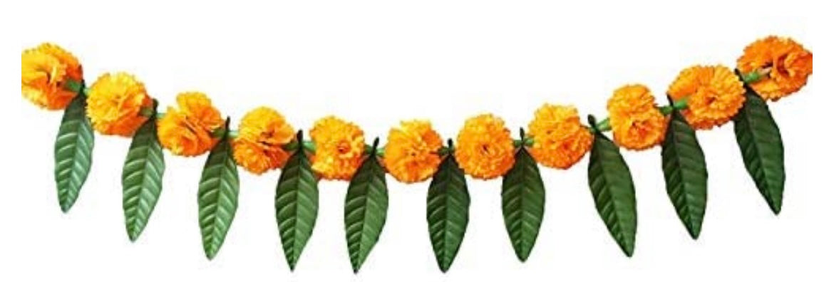 Marigold Flower Bandarwar with Ashok Leaf