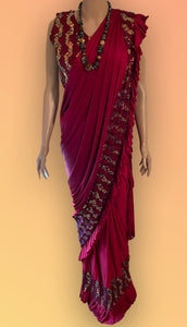 Pre Sticthed Ready to Wear Saree (Mahroon Color)