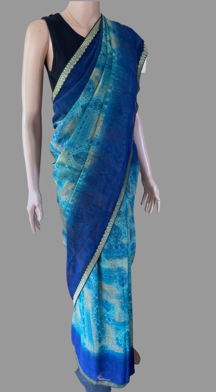 Georgette Saree With Border